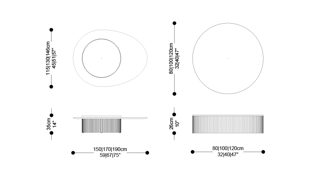 Image of the main dimensions of the product